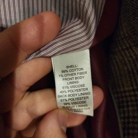 NWOT Banana Republic Men's Sport Coat Brown Plaid 42R Italian Fabric TailoredFit - Picture 9 of 10